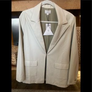 Gorgeous classic. New! Cream leather jacket.